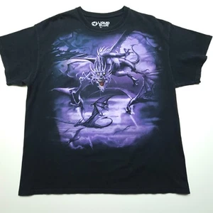 Liquid Blue Herren Shirt XL Black Fade Purple Graphic Tee Dragons Flames Air Death - Bild 1 von 23