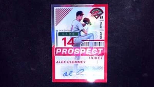2024 Panini Prospect Edition #200 Alex Clemmey Red Signatures Holo #/199 - Imagen 1 de 2