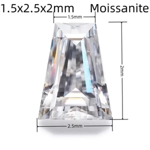 [Volle Größe] Trapezoid weiß D Farbe VVS1 Reinheit lose Moissanit Stein für Ring - Bild 1 von 8