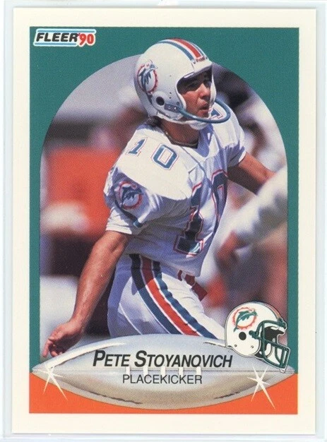 Pete Stoyanovich 1990 Fleer #248 Rookie Miami Dolphins - Image 1 of 1