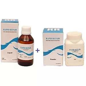 RAPID REPAIR Liquido Autocurativo per Protesi Acrilica (100 ml Polvere 100 gm) - Foto 1 di 7