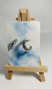 Twisted Sterling Silver Hoop Earrings – Small Lightweight Classic Hoops - Picture 1 of 2