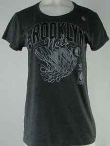 Brooklyn Nets NBA Adidas Women's Gray Crew-Neck Short Sleeve Shirt - Picture 1 of 4
