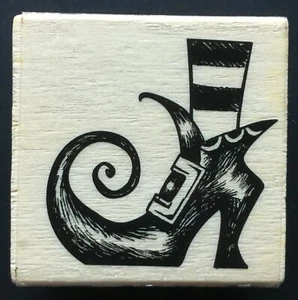 ELF SCHUHE FÜSSE MAGISCHES FANTASY ZEICHEN SYMBOL Handwerk Smart Holz Stempel - Bild 1 von 5