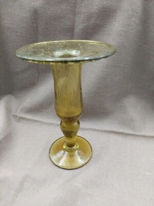 BOUGEOIR VERRE BULLE BIOT JAUNE PALE SIGNATURE DECO COLLECTION - Imagen 1 de 7