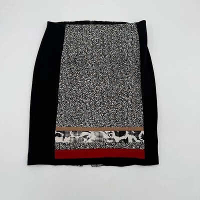 Faldas lápiz White House Black Market para mujer 4 negras geométricas elásticas cremallera trasera Foto 1 de 4