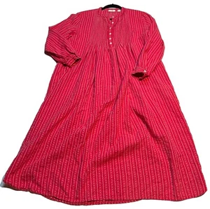 Vestido Camisón LL Bean Pintuck Dobby Rojo Rosa Algodón Mediano Cottagecore Pradera - Imagen 1 de 8