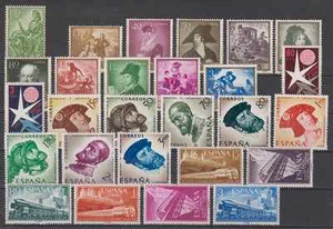 SPAIN AÑO 1958 NUEVO MNH ESPAÑA - EDIFIL (1209 - 1237)SIN FIJASELLOS CON HOJITAS - Imagen 1 de 2