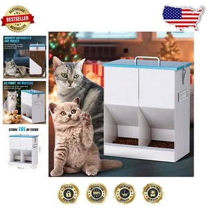 Metal Automatic Pet Feeder for Two Cats: 10L Large Capacity with Versatile Use - Picture 1 of 9