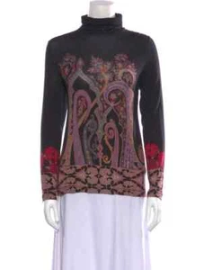 Etro Paisley Turtleneck T-Shirt Top (size L/42) - Picture 1 of 15