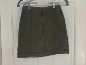 Mudd Women Skirt Size 5 Green Denim Mini FLX Stretch Back Closure High Waist - Picture 1 of 1