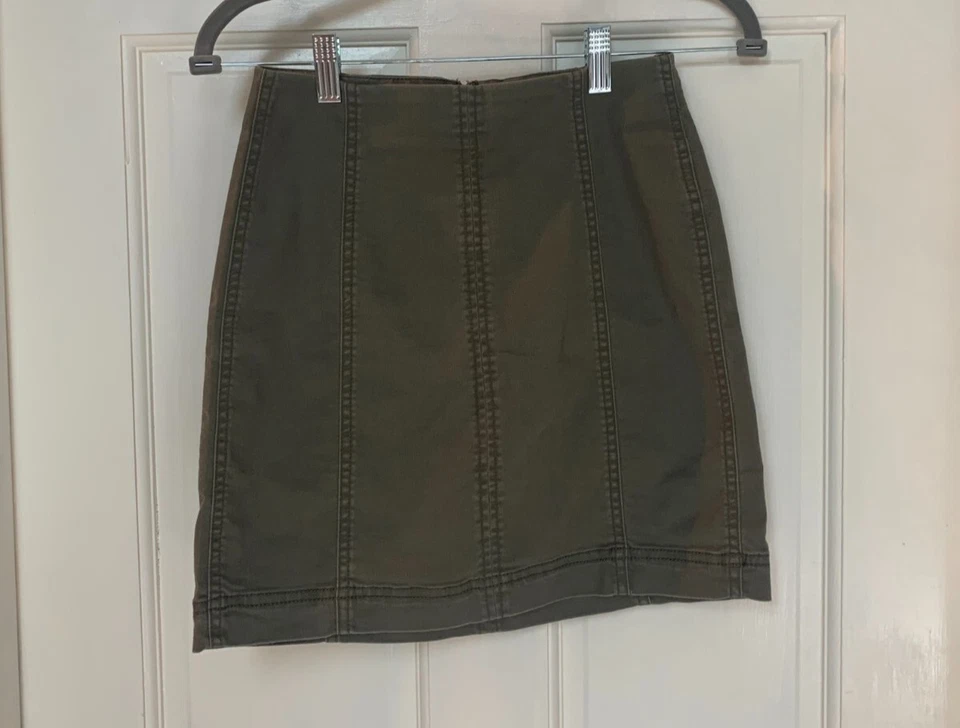 Falda Mudd Mujer Talla 5 Verde Denim Mini FLX Elastizada Cierre Trasero Cintura Alta Foto 1 de 1