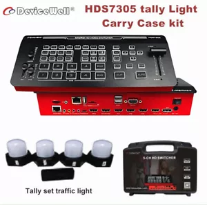 DeviceWell HDS7305 HD 5-Channel Video Switcher HDMI DP Tally Light Carry Case - Picture 1 of 6