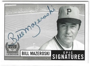 1999 Upper Deck Century Legends Bill Mazeroski #BM Epic Signatures Auto - Bild 1 von 2