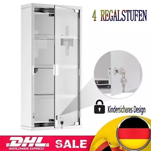 Medizinschrank Medikamentenschrank Arzneischrank Erste-Hilfe-Schrank mit Schloss - Bild 1 von 11
