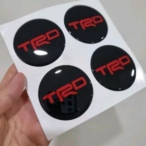 Red 60mm X 4pcs Stickers Resin Reflect Logo Decor Emblem Wheels Center Caps TRD - Bild 1 von 6