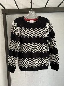 Hanna Andersson Sweater Black Nordic Cotton Wool SZ 140 US 10 Raglan Sleeve - Picture 1 of 5