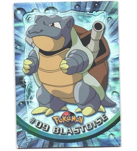 Pokémon 1999 Light Play Topps Serie 1 Logotipo Negro Blastoise 09 Lámina Arco Iris - Imagen 1 de 2