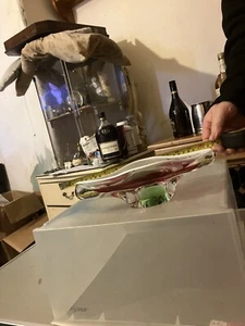 Murano Glass Red, Green And Clear Dish - Picture 1 of 4