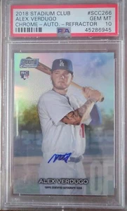 2018 Stadium Club Chrome Alex Verdugo Refractor Auto PSA 10 POP 1 - Picture 1 of 1