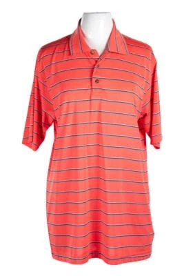 Pebble Beach Men Tops Polo Shirts LG Coral Polyester - Image 1 of 2