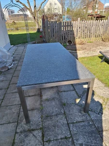 Garten/Terrassentisch 2,50mx1,10mx0,75 großer Granit Naturstein Edelstahlgestell - Bild 1 von 3