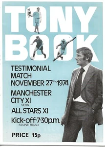 MANCHESTER CITY XI V ALL STARS XI ~ TONY BOOK TESTIMONIAL ~ 27 NOVEMBER 1974 - Picture 1 of 1