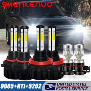 For Chevy Silverado 1500 2500 Tahoe 2007-2014 6x LED Headlight + Fog Light Bulbs - Picture 1 of 11
