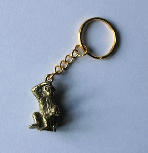 Solid Brass Monkey Keychain Keyring - Picture 1 of 3