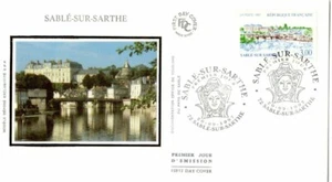 3107++FDC ENVELOPPE 1er JOUR SUR SOIE SABLE SUR SARTHE - Picture 1 of 1