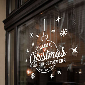 Frohe Weihnachten an Kunden Neujahr Fenster Aufkleber Aufkleber Weihnachtsdekoration B39