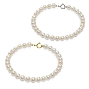 Bracciale Donna Perle coltivate acqua dolce 5-5,5 mm chiusura in oro 18 kt - Foto 1 di 6
