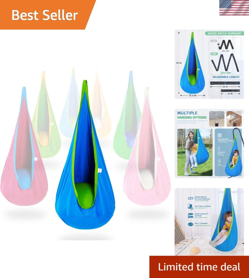 OUTREE Kids Pod Swing Seat Hammock100 Cotton Child Hammock Chair for Indoor and