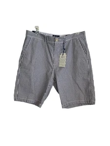 Pantalones Cortos Johnnie-O Para Hombres Talla 33 Azul/Blanco Rayas Surfsuckers 9” West Coast Prep NW - Imagen 1 de 11