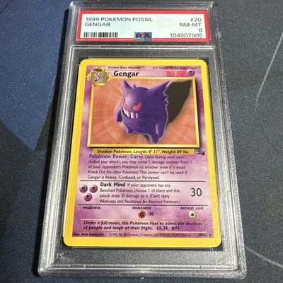 1999 Gengar Non-Holo 20/62 Fossil Set Unlimited Rare WOTC Pokemon TCG Mint PSA 8 - Image 1 of 4