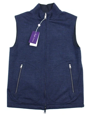 $1995 Ralph Lauren Purple Label Reversible Hybrid Vest Mens XL Navy Italy New - Image 1 of 4