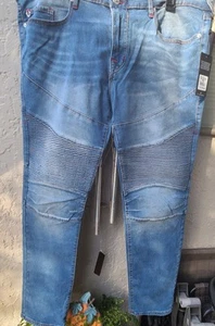 True Religion 40x32 Skinny Rocco Moto Medium Sunkissed Wash $219.00 NWT LQQK. - Picture 1 of 6
