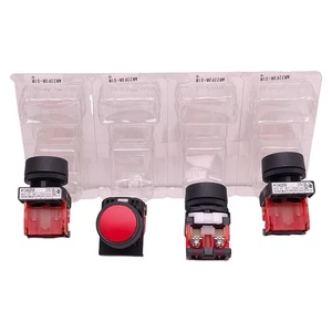 4 Stück Fuji Electric AR22F0R-01R Drucktastenschalter, rot, 250VAC 6A, ø22mm - Bild 1 von 12