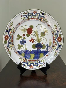 Vintage CACF Faenza Keramik blaue Nelke italienische Servierplatte, 13" Durchmesser - Bild 1 von 7
