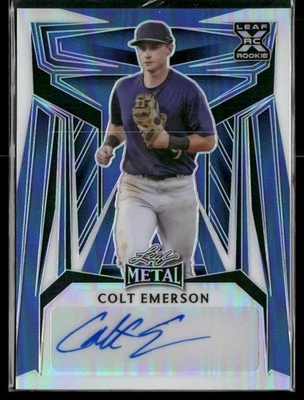 2023 Leaf Metal Baseball Colt Emerson Auto Crystal Blue /9 - Image 1 of 2