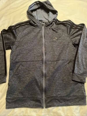 Men’s ADIDAS Hoodie Jacket Size M Full Zip Long Sleeve Athletic Fit Pockets Blue - Image 1 of 4