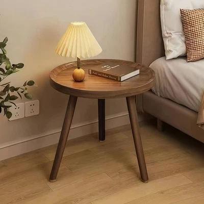 Round Wooden End Table Small Farmhouse Side Table for Indoor & Outdoor Use - Image 1 of 4