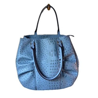 NWOT Cato XXL Blue Croc Satchel matching Wallet laptop Career Animal Reptile - Image 1 of 4