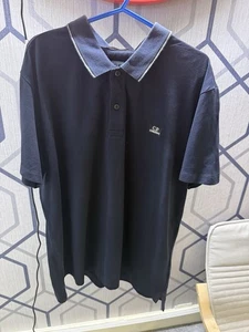 CP Company Polo Shirt Short Sleeve Slim Fit Dark Blue Mens 2XL - Picture 1 of 4