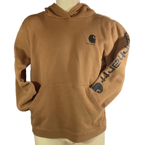Sudadera con capucha gráfica Carhartt para niños talla XL (18-20) manga marrón Spellout TS6272-B - Imagen 1 de 10