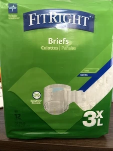Medline FitRight Ultra 3XL 12pz Slip Adulto Antiperdite Easy Flex Stoppino Umidità - Foto 1 di 4