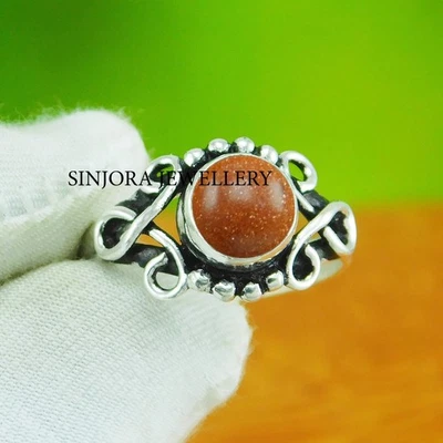 Anello regalo fatto a mano in argento sterling 925 pietra del sole misura... - Immagine 1 di 4