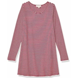 Love, Fire Big Girls Big Stripe Rib T-Shirt Dress Chilli Pepper White Large - Bild 1 von 2