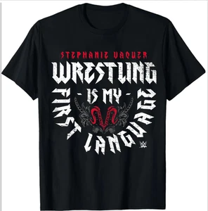 Camiseta negra WWE My Latest Stephanie Vaquer, My First Language 2025 - Imagen 1 de 4