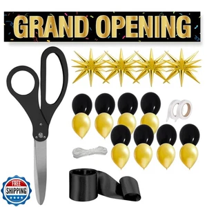 Black Ribbon Schneide Zeremonie Kit - 25 Zoll Schere für große Öffnung Gold S - Bild 1 von 5